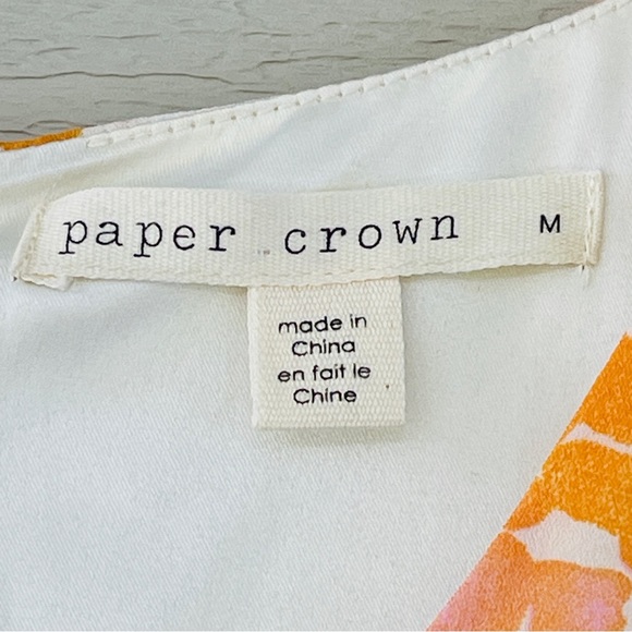 Paper Crown Anthropologie Muri Cream Multicolor Floral Romper Size M - Picture 5 of 15